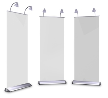 Xtreme Xhibit's branded banner stands.